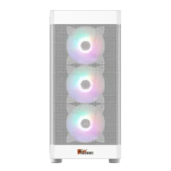 PC Power PG-H350 WH Icy Mesh ATX Mid Tower Gaming Casing