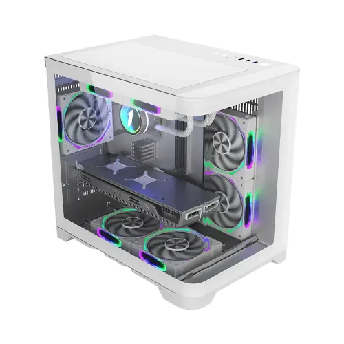 1STPLAYER UV5 White M-ATX Mid Tower Gaming Casing